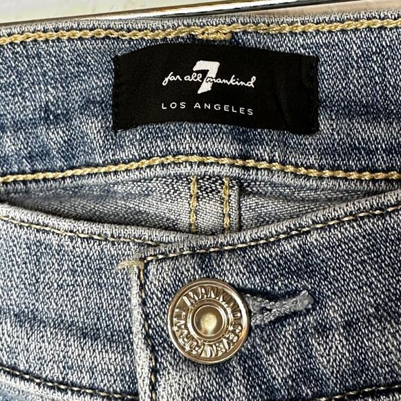 7 For All Mankind The Skinny Ankle Women's Jeans Sz 28 Embroidered Stars - Picture 6 of 15